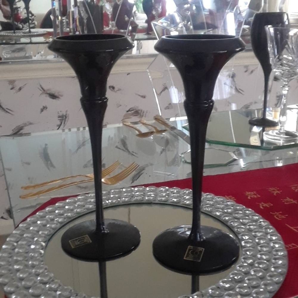 Crystal Candle Holders. Excellent condition.